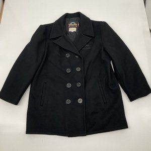 Vtg 80s Cooper Black 100% Wool Peacoat Sz XL Exclusive From Labor Mgt Co…